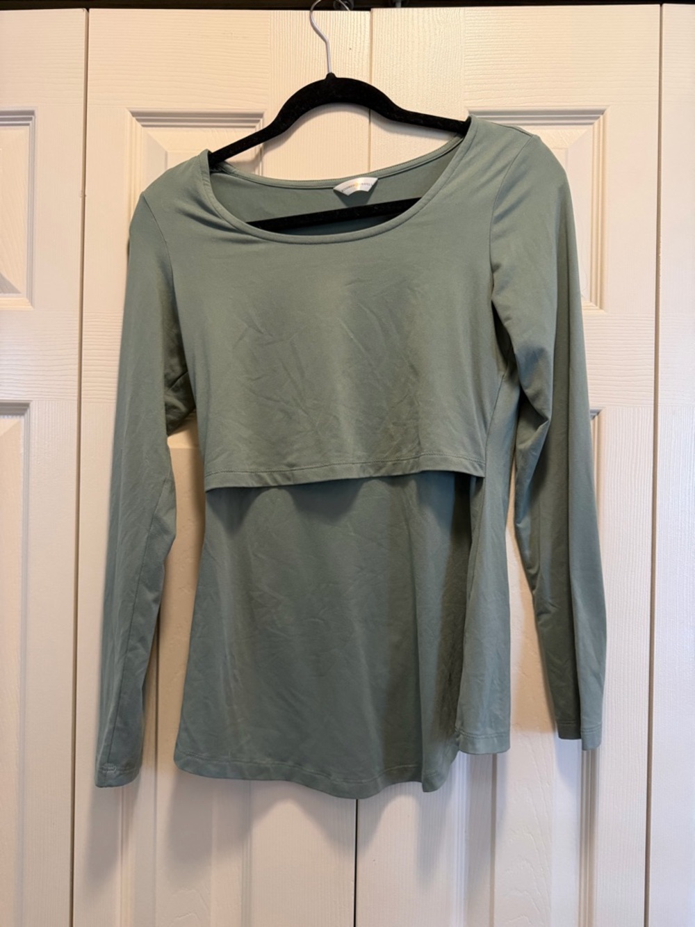 Kindred Bravely Sage Green Layered Long Sleeve Nursing Top